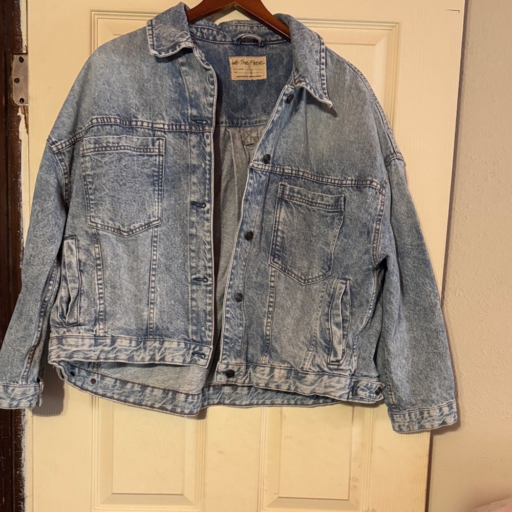 Free People Light Blue Jean Jacket